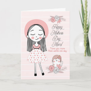 Cartão De Festividades Melhor MME a rosa do Dia de as mães do Mundo