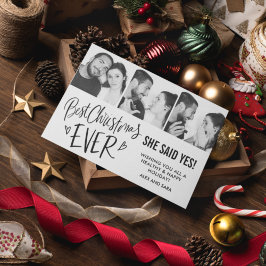 Cartão De Festividades Melhor Natal de Todos Engajamento Três Fotos