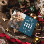 Cartão De Festividades Melhor Pai de Cachorro de Todos os Tempos | Foto<br><div class="desc">Neste Natal, vamos celebrar nossos melhores amigos de quatro patas e os humanos que os amam incondicionalmente. Confira nosso cartão 'Feliz Como-lidays', personalizado com o nome do seu cachorro e uma foto favorita. Perfeito para presentear o melhor pai de cachorro do mundo! Com uma pegada de pata adicionada para selar...</div>