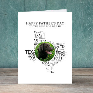 Cartão De Festividades Melhor Pai de Cachorro do Texas Foto Dia dos Pais