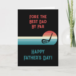 Cartão De Festividades Melhor Pai Retro Por Tema de Golfe Dia dos Pais