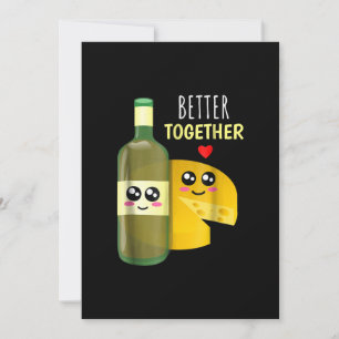Cartão De Festividades Melhor Toger - Brincadeira de Vinho e Queijo Fofa