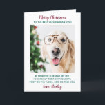Cartão De Festividades Melhor Veterinária Já Personalizada Foto De Pet<br><div class="desc">Envie os desejos de férias e diga "Obrigado" ao seu maravilhoso veterinário com um cartão com fotos de estimação fofo personalizado do cão ou do gato! "Melhor Veterinária de sempre" Se alguém fosse meu veterinário, eu mastigaria seu estetoscópio, faria cocô no chão, e te encontraria. . . Amor, seu Cachorro!"...</div>