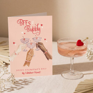 Cartão De Festividades Melhores Amigas Coquetel Cheer Feliz Dia das Galen