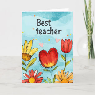 Cartão De Festividades Melhores Flores Professores