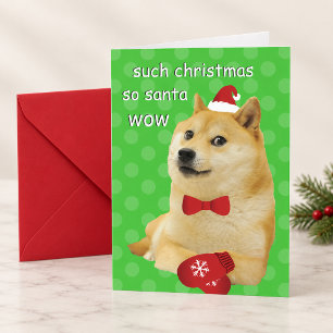 Cartão De Festividades Meme Engraçado Doge Verde