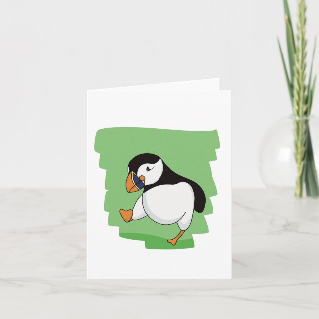 Cartão De Festividades Memória Puffin de Opinião Impopular Personalizável (Frente)