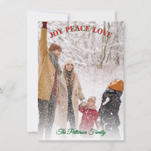 Cartão De Festividades Memórias de Fotos de Natal da Família na Neve Rúst
