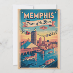 Cartão De Festividades Memphis Tennessee Antiga Casa do Blues Retro