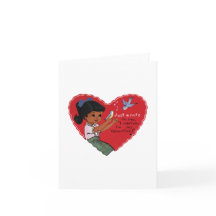 Menina Afro-Americana Vintage com Pássaros no Dia 