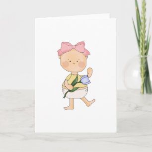 Cartão De Festividades menina de páscoa com tulipa de primavera
