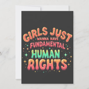 Cartão De Festividades Meninas só querem ter igualdade humana fundamental