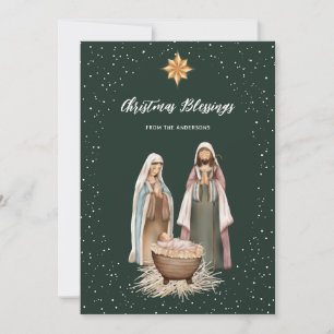 Cartão De Festividades Menino Jesus Cena do Nascimento Religioso Cristão