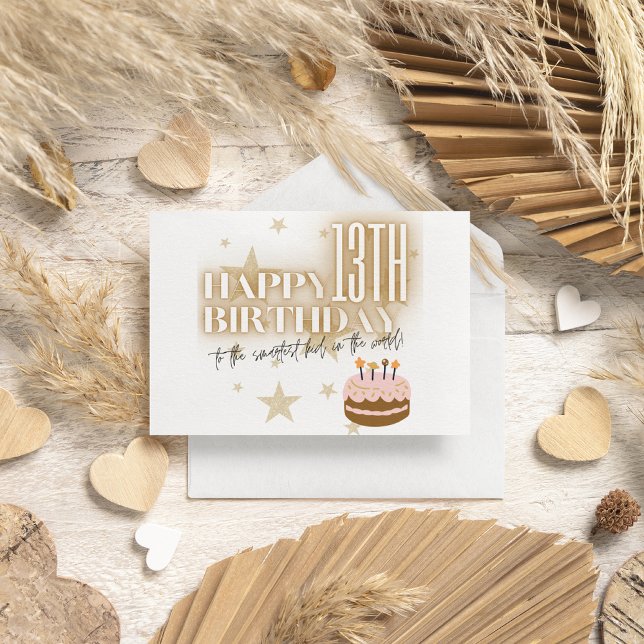 Cartão De Festividades Menino mais inteligente do mundo: bolo de ouro Car (Criador carregado)