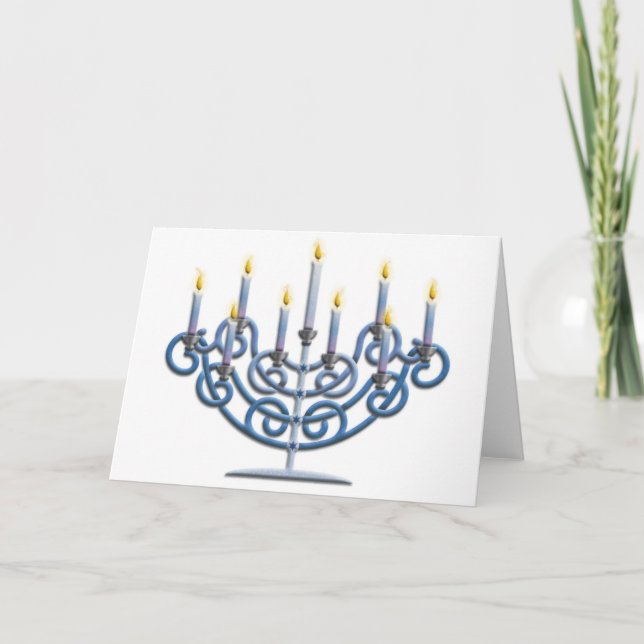 Cartão De Festividades Menorah (Frente)