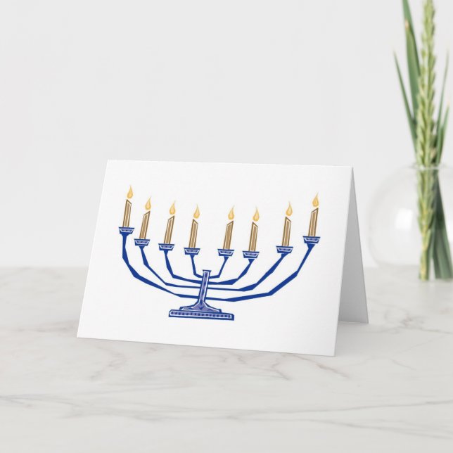 Cartão De Festividades Menorah tradicional (Frente)