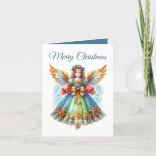 Cartão De Festividades Mensagem adicional do Anjo de Natal Festivo