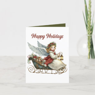 Cartão De Festividades Mensagem adicional do Anjo de Natal Festivo