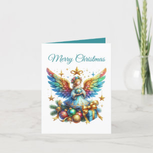 Cartão De Festividades Mensagem adicional do Anjo de Natal Festivo