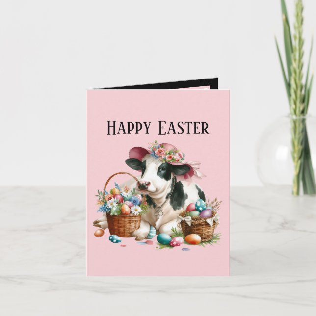 Cartão De Festividades Mensagem de adição de Páscoa (Frente)