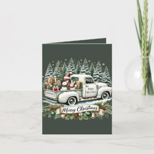 Cartão De Festividades Mensagem de adição do Caminhão de Natal Merry