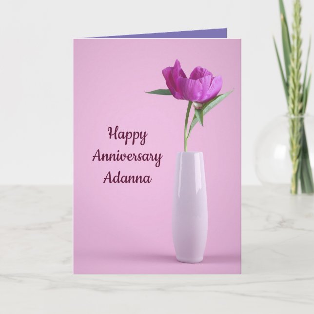 Cartão De Festividades Mensagem de aniversário floral para ela (Frente)