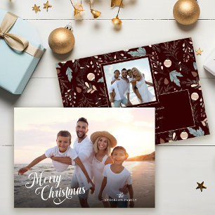 Cartão De Festividades Mensagem de Cheio de Script de Natal para Boho Gre