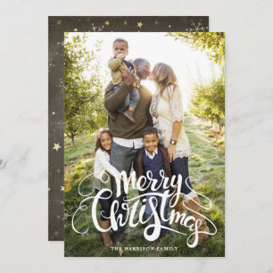 Cartão De Festividades Mensagem de Estrelas de Foto do Cheio Moderno para