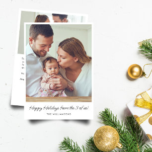 Cartão De Festividades Mensagem de Foto da Primeira Família do Bebê no Na