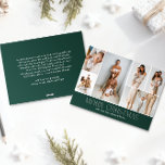 Cartão De Festividades Mensagem de Foto do Elegante 6 Collage do Natal VE<br><div class="desc">Compartilhe os destaques da sua família com este cartão de Natal, que aparece ano após ano, com um design simples, mínimo e limpo. A frente inclui uma moderna colagem de 6 fotos, combinada com a saudação festiva "Feliz Natal" em uma serifa elegante sobre uma cor verde festiva Clássica, com espaço...</div>