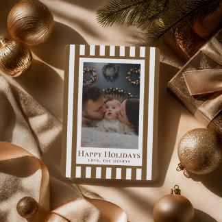 Cartão De Festividades Mensagem de Natal Clássica em Foto com Família Lis