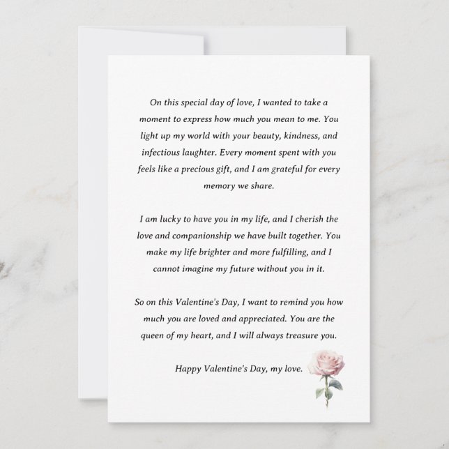 Cartão De Festividades Mensagem de parabéns para a noiva, esposa (Frente)