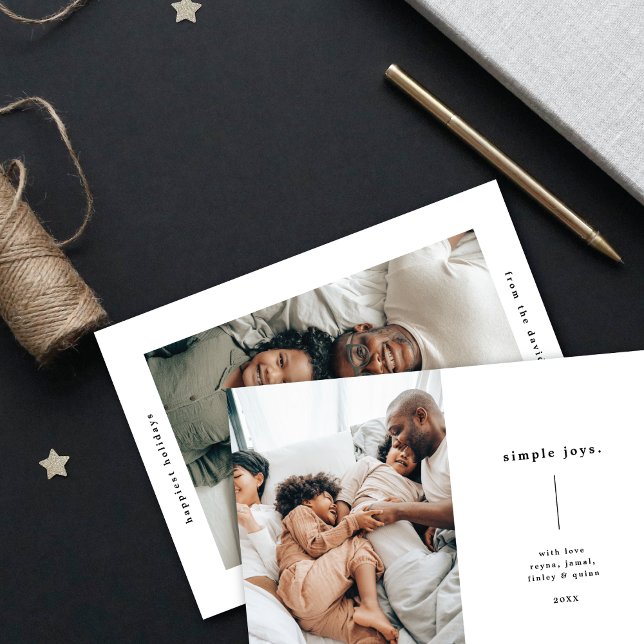 Cartão De Festividades Mensagem Minimalista - Simple Joys Photo (Criador carregado)