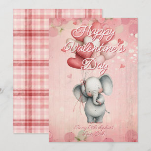Cartão De Festividades Mensagem Personalizada Elefante Animal Dia dos Nam