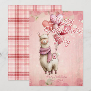 Cartão De Festividades Mensagem Personalizada Llama Animal Dia dos Namora