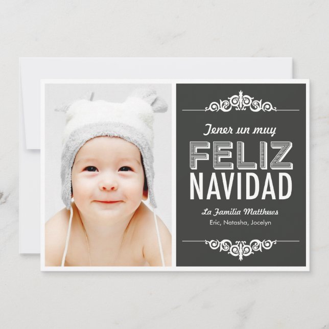 Cartão De Festividades mensaje de vacaciones de Navidad tarjetas con foto (Frente)