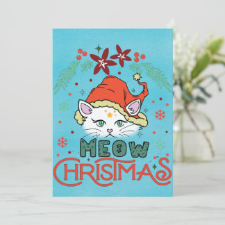 Cartão De Festividades Meow Christmas, Merry Christmas