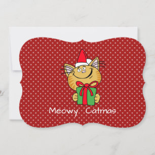 Cartão De Festividades Meowy Catmas 5" x 7" Env branco padrão. Placa Inc
