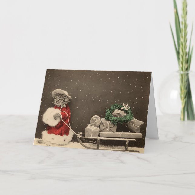 Cartão De Festividades Meowy Christmas (Frente)