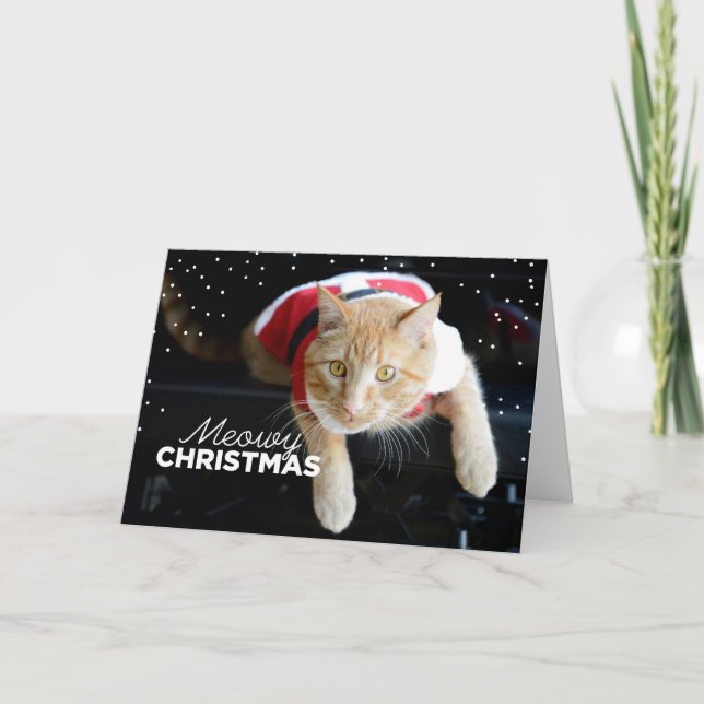 Cartão De Festividades Meowy Christmas (Frente)