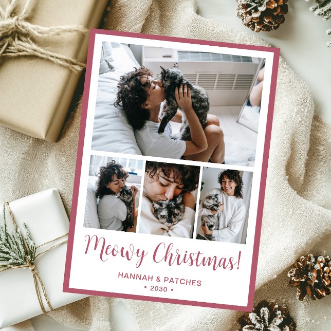 Cartão De Festividades Meowy Christmas 4 Photo (Criador carregado)