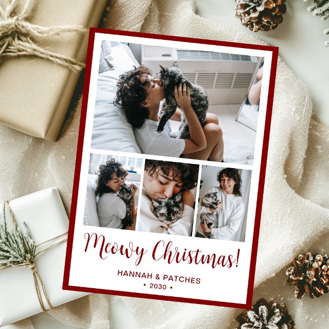 Cartão De Festividades Meowy Christmas 4 Photo (Criador carregado)