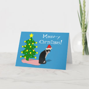 Cartão De Festividades Meowy Christmas Cat Greeting Card
