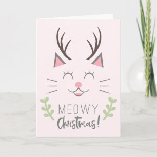 Cartão De Festividades Meowy Christmas Feliz Natal De Gato Amado