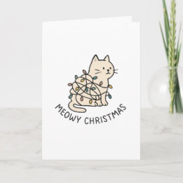 Cartão De Festividades Meowy Christmas - Funny Christmas Card