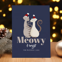 Meowy e Brilhante Dois Gatos Natal