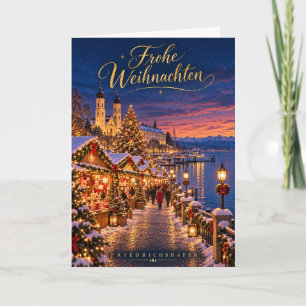 Cartão De Festividades Mercado de Natal de Friedrichshafen Feliz Natal
