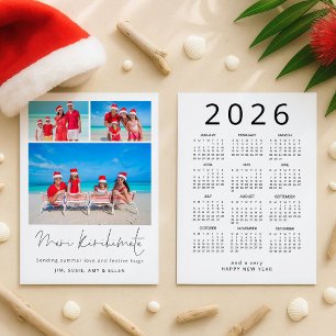 Cartão De Festividades Meri Kirihimete 3 Fotos 2026 Calendário NZ