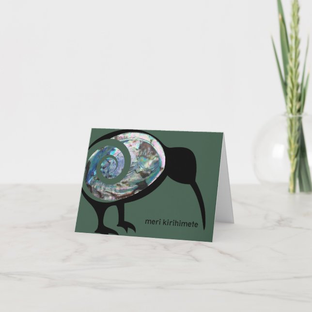 CARTÃO DE FESTIVIDADES MERI KIRIHIMETE NZ XMAS AOTEAROA NOVA ZEALAND KIWI (Frente)