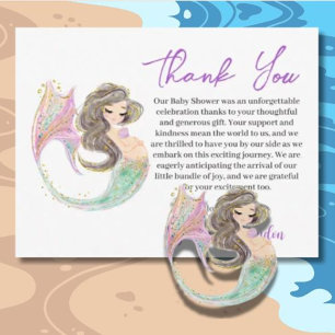 Cartão De Festividades MERMAID BELA MÃE PARA ESTAR Sob O Mar Obrigado